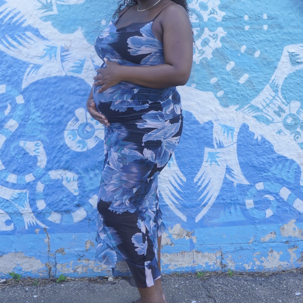 Fashion Nova Asymmetrical Blue Floral Dress - Picture 4 of 4